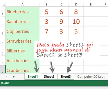 Cara Input & Format Data Sekaligus di Beberapa Lembar Kerja Excel – Computer 1001