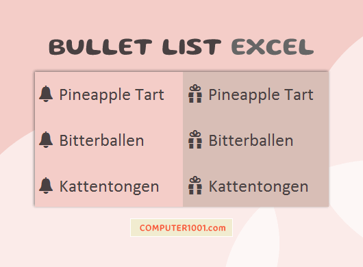 Cara Menambahkan Bullet pada Excel dengan Rumus Cara Menambahkan Bullet pada Excel dengan Rumus