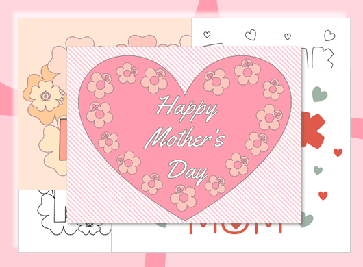 Template Kartu Ucapan & Gambar Mewarnai Hari Ibu Gambar Mewarnai Tema Hari Ibu & Template Kartu Ucapan Mother's Day