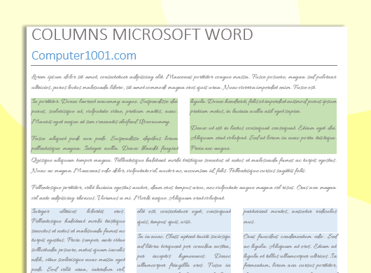2 kolom dan 3 kolom dalam 1 halaman Word 2 kolom dan 3 kolom dalam 1 halaman Word