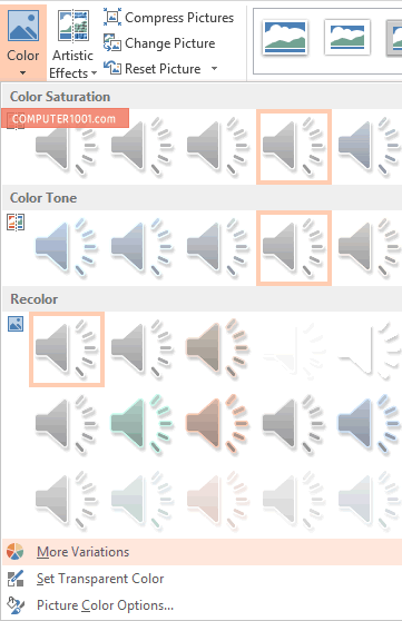 Atur warna icon audio