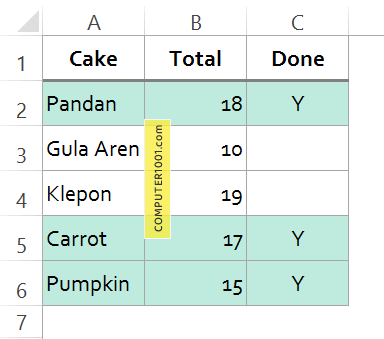Mewarnai Baris yang Tidak Kosong Mewarnai Baris yang Tidak Kosong