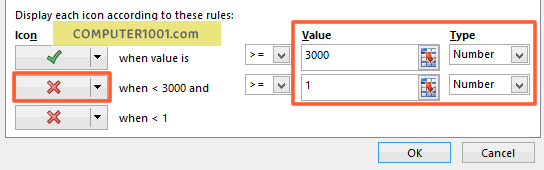 Ubah Value dan Type untuk Icon Sets Ubah Value dan Type untuk Icon Sets