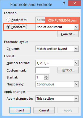 Pengaturan Posisi Endnote di Akhir Dokumen Pengaturan Posisi Endnote di Akhir Dokumen