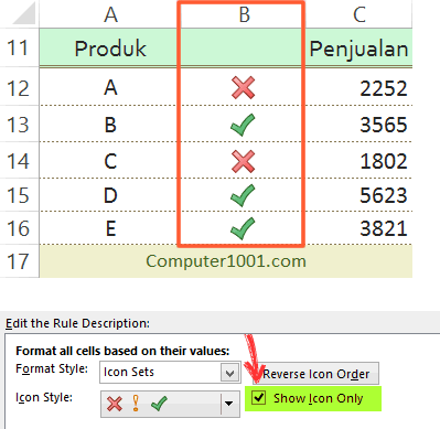 Tampilkan Icon saja Tampilkan Icon saja