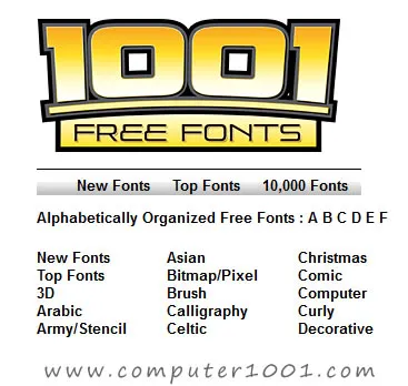 Situs Download Font Gratis 1001 Free Fonts