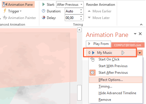 Animation Pane Animation Pane
