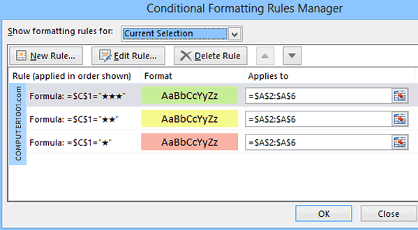 Rumus Mewarnai Baris Conditional Formatting Simbol Bintang Rumus Mewarnai Baris Conditional Formatting Simbol Bintang