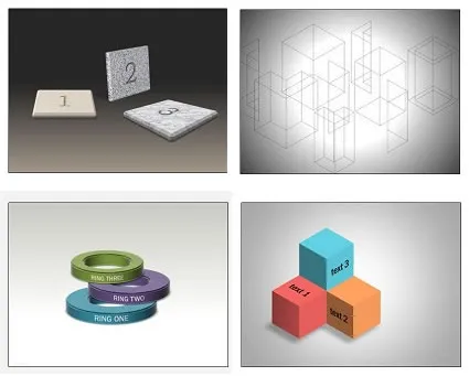 3-D shapes and objects - PowerPoint Template 3-D shapes and objects - PowerPoint Template