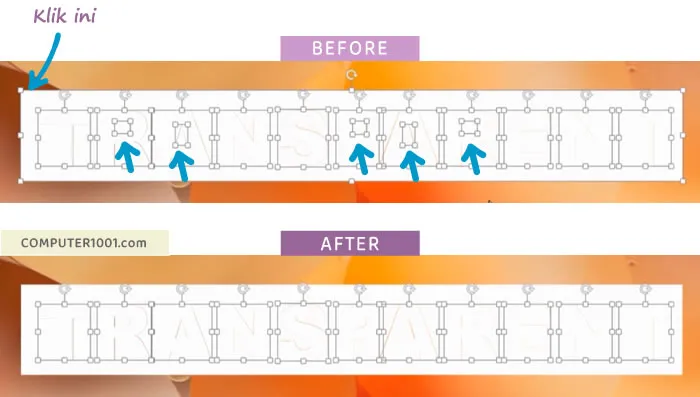 Klik Bagian Teks yang ingin Digunakan