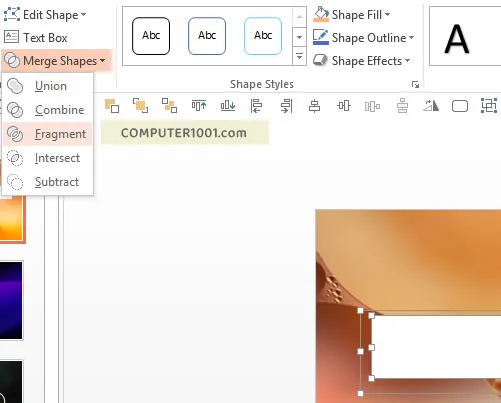 Pilih Merge Shapes Fragment