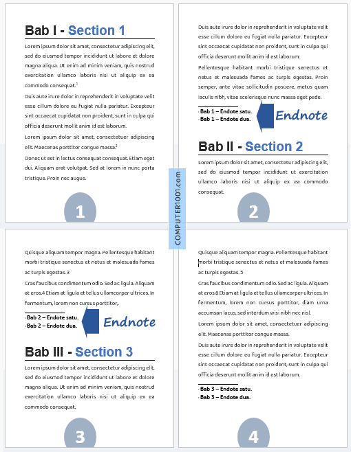 Posisi 3: Teks setelah Endnote Posisi 3: Teks setelah Endnote