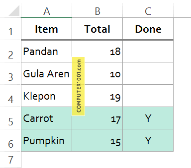 Mewarnai Baris Bila Sel Memiliki Huruf atau Kata Tertentu Mewarnai Baris Bila Sel Memiliki Huruf atau Kata Tertentu