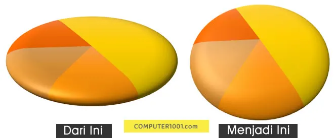 Merotasi diagram pie menjadi vertikal Merotasi diagram pie menjadi vertikal