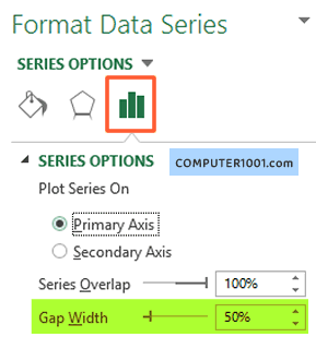 Atur nilai Gap Width diagram kolom Atur nilai Gap Width diagram kolom