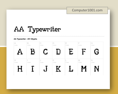AA Typewriter Font Mesin Ketik Dafont