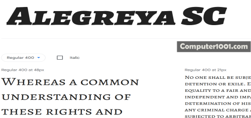 Alegreya SC Font Huruf Besar Tebal Alegreya SC