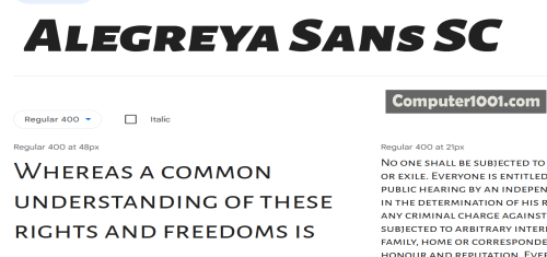 Alegreya Sans SC “Font