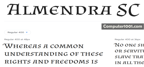 Almendra SC Font Huruf Besar Almendra SC