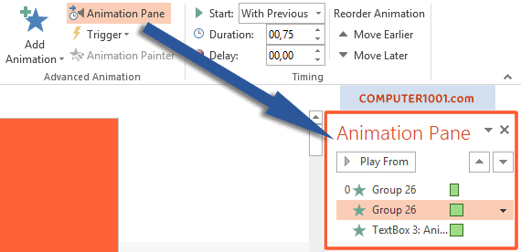Animation Pane Animation Pane