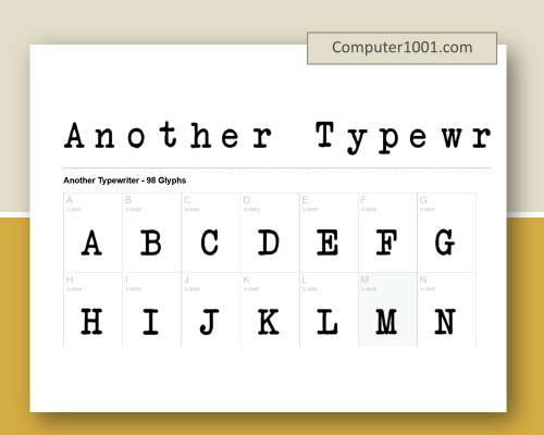 Another Typewriter Font Mesin Ketik Dafont