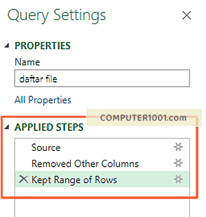 Applied Steps Applied Steps