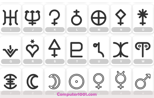 Font Gambar Astronomic Signs St
