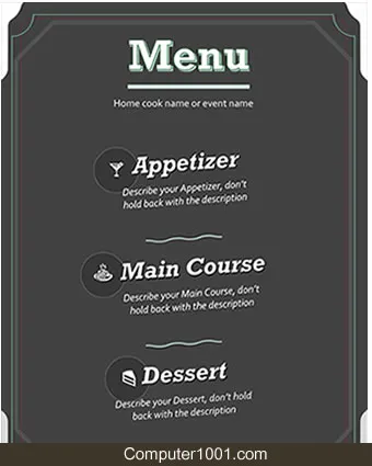 Template Menu Word Basic