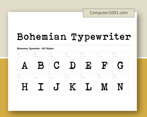 Bohemian Typewriter Font Mesin Ketik Dafont