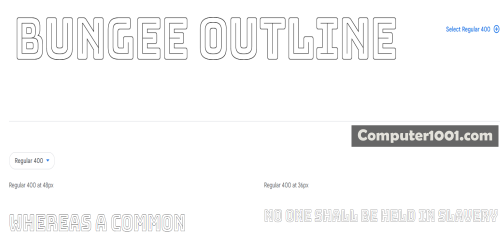 Bungee Outline Font Huruf Besar Bungee Outline