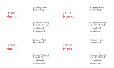 Business cards (Red design) - Landscape Business Cards (Red design) - Landscape