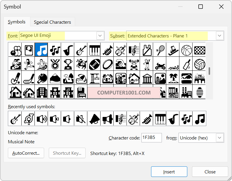 Cara Insert Simbol Alat Musik dan Suara di Word Excel PowerPoint