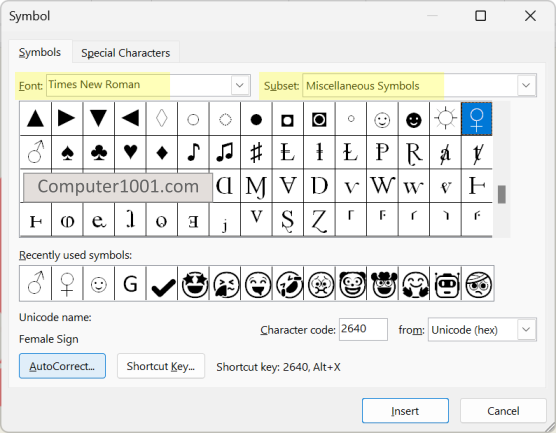 Cara Insert Simbol Gender di Word Excel PowerPoint
