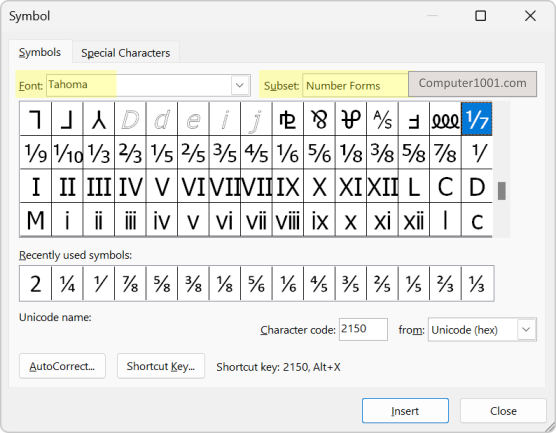 Cara Mencari dan Insert Simbol Pecahan di Excel, PowerPoint, Word, Outlook