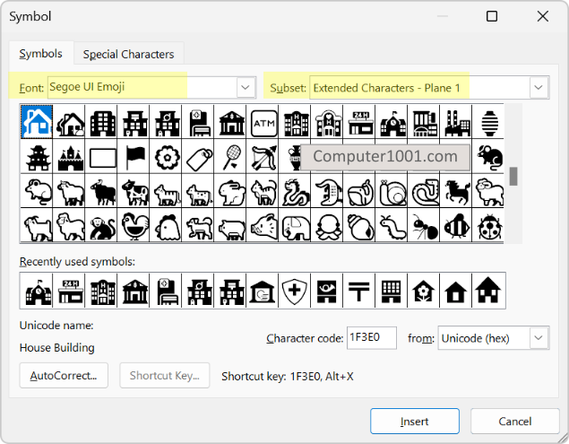 Cara Insert Simbol Bangunan / Rumah di Word Excel PowerPoint