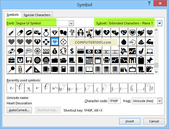 Cara Insert Symbol Hati Cara Insert Symbol Hati