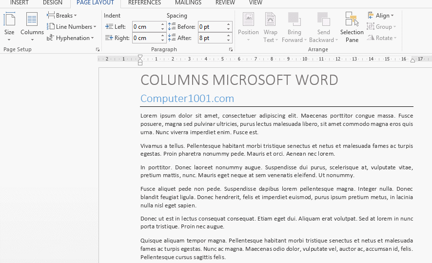 Cara Membuat 2 Kolom di Word Cara Membuat 2 Kolom di Word