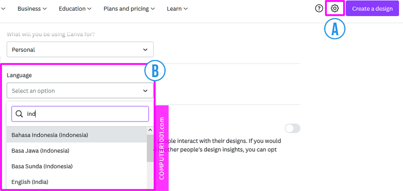 Cara Mengubah Bahasa Canva ke Bahasa Indonesia Cara Mengubah Bahasa Canva ke Bahasa Indonesia
