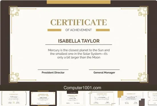 Download Template Sertikat PPT College Achievement Piagam Penghargaan PPT - College Achievement Certificates Presentation