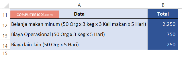Contoh 2: Perkalian Angka Dalam Teks Excel Contoh 2: Perkalian Angka Dalam Teks Excel