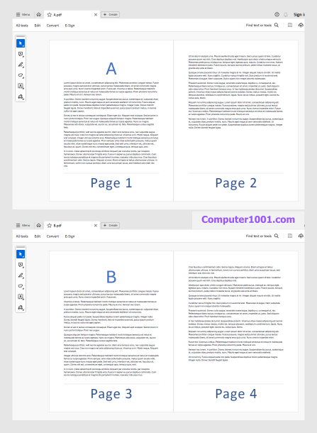 Contoh tampilan di PDF per 2 Halaman