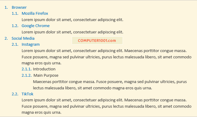 Contoh Multilevel List Contoh Multilevel List