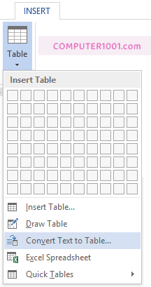 Convert Text to Table - Ubah Teks Jadi Tabel Word Convert Text to Table - Ubah Teks Jadi Tabel Word