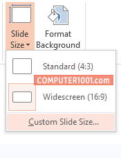 Pilih Custom Slide Size Pilih Custom Slide Size