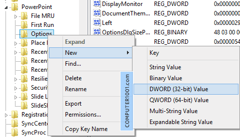 Pilih DWORD-32-bit-Value