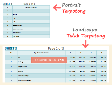 Excel Landscape tidak terpotong Excel Landscape tidak terpotong