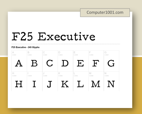 F25 Executive Font Mesin Ketik Dafont