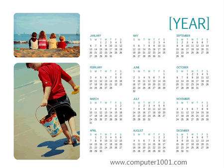 Family Photo Calendar (Any Year, 1 Page) Family Photo Calendar (Any Year, 1 Page)