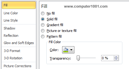 Fill - isi atau hapus warna background lingkaran Diagram Venn