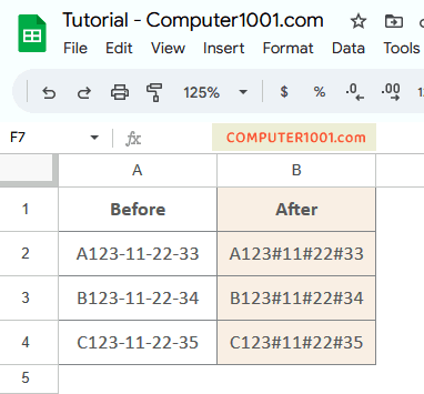 Find Replace Tanda Strip ke Tagar di Spreadsheet Find Replace Tanda Strip ke Tagar di Spreadsheet